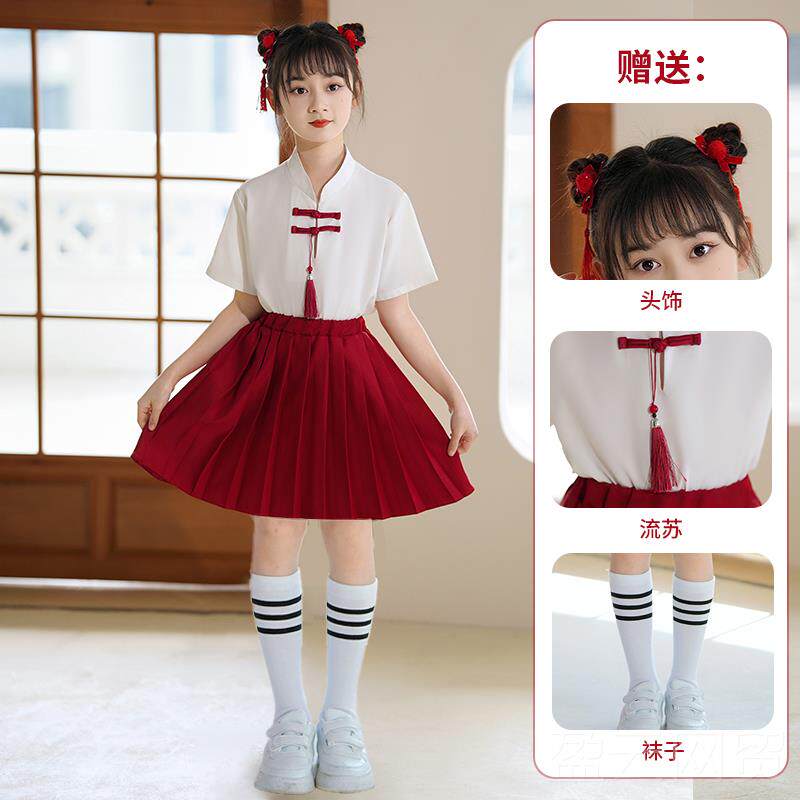 正品六一儿童大合唱服诗歌诵中国风汉服出演服饰动中小学朗生运会