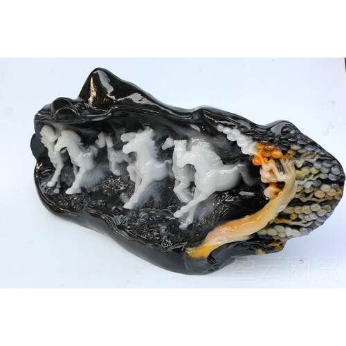 正品八马然图 天奇石 观赏大石头 厅 玉石原石雕刻摆件仿客独山玉
