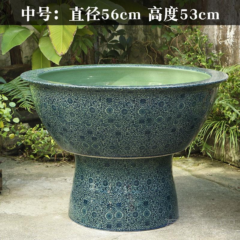 正品景德水陶瓷鱼缸落地荷缸花缸碗莲特大号乌龟缸睡莲大缸庭院镇