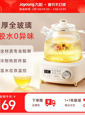 九阳全玻璃养生壶炖煮一体煮茶器小型办公室新款花茶恒温电热水壶