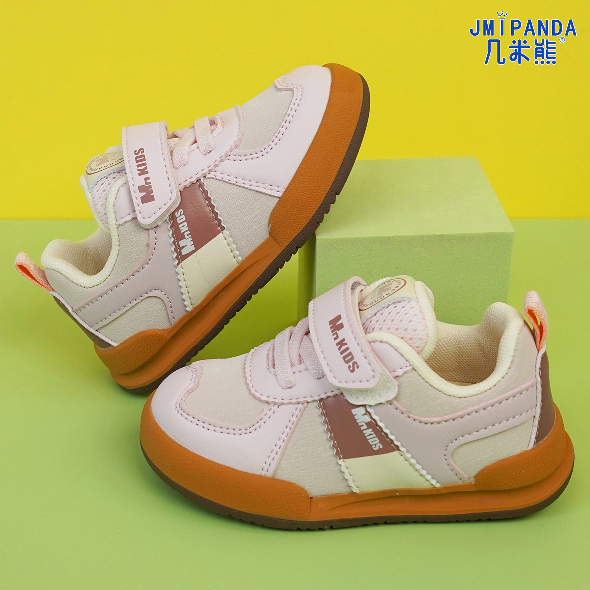 几米熊韩版时尚百搭童鞋2024春秋款低帮休闲系带儿童运动鞋亲子鞋