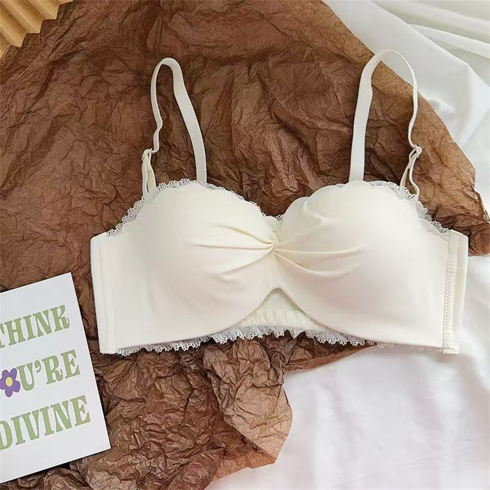 半杯无肩带内衣女小胸聚拢抹胸无痕加厚防滑裹胸防下垂文胸罩