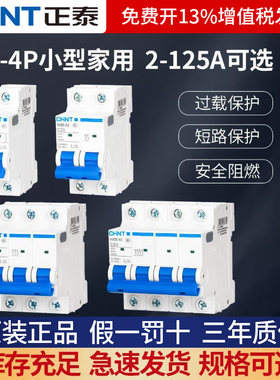 正泰空气开关NXB-63a家用空开2p小型断路器1P空调总闸 DZ47漏电闸