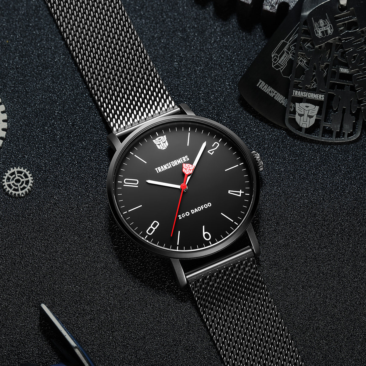 变形金刚手表男学生考试静音虫洞概念日式极简潮流镂空机械表国考