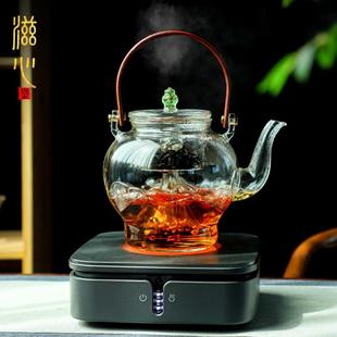 德茗堂猫眼煮茶器电陶炉煮茶炉家用花白茶蒸汽玻璃壶泡茶烧水套装