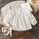 提花甜美娃娃衫 女童衬衫 小女孩法式 2026新款 女宝宝纯棉衬衣 春秋季