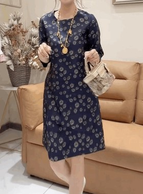 新中式国风高端碎花连衣裙女