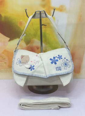 包邮ESQ纯棉帆布女包*可爱花朵猫单肩斜挎两用包60729