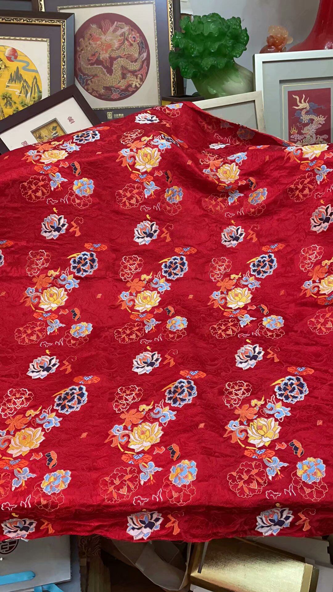 礼品 南京云锦 礼服晚宴旗袍裙子唐装精品祥云真丝纯手工布料新品