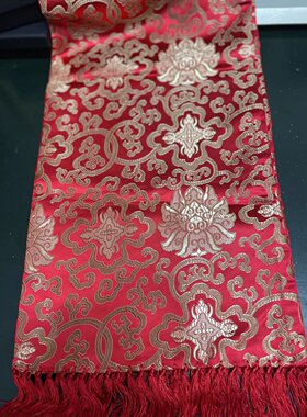 时尚 装饰 蚕丝 南京特产 南京云锦 云锦 暗红色花纹精品围现货