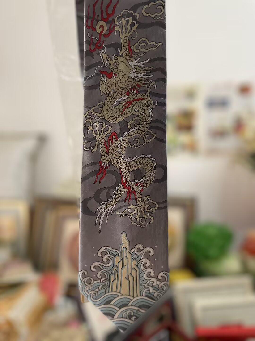 蚕丝 商务礼品 南京云锦 男士礼物吉祥云锦 独龙金线精品领带现货