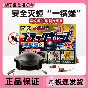 日本安速小黑帽蟑螂药全窝端蟑螂屋家用除小强杀蟑饵剂小黑屋12枚