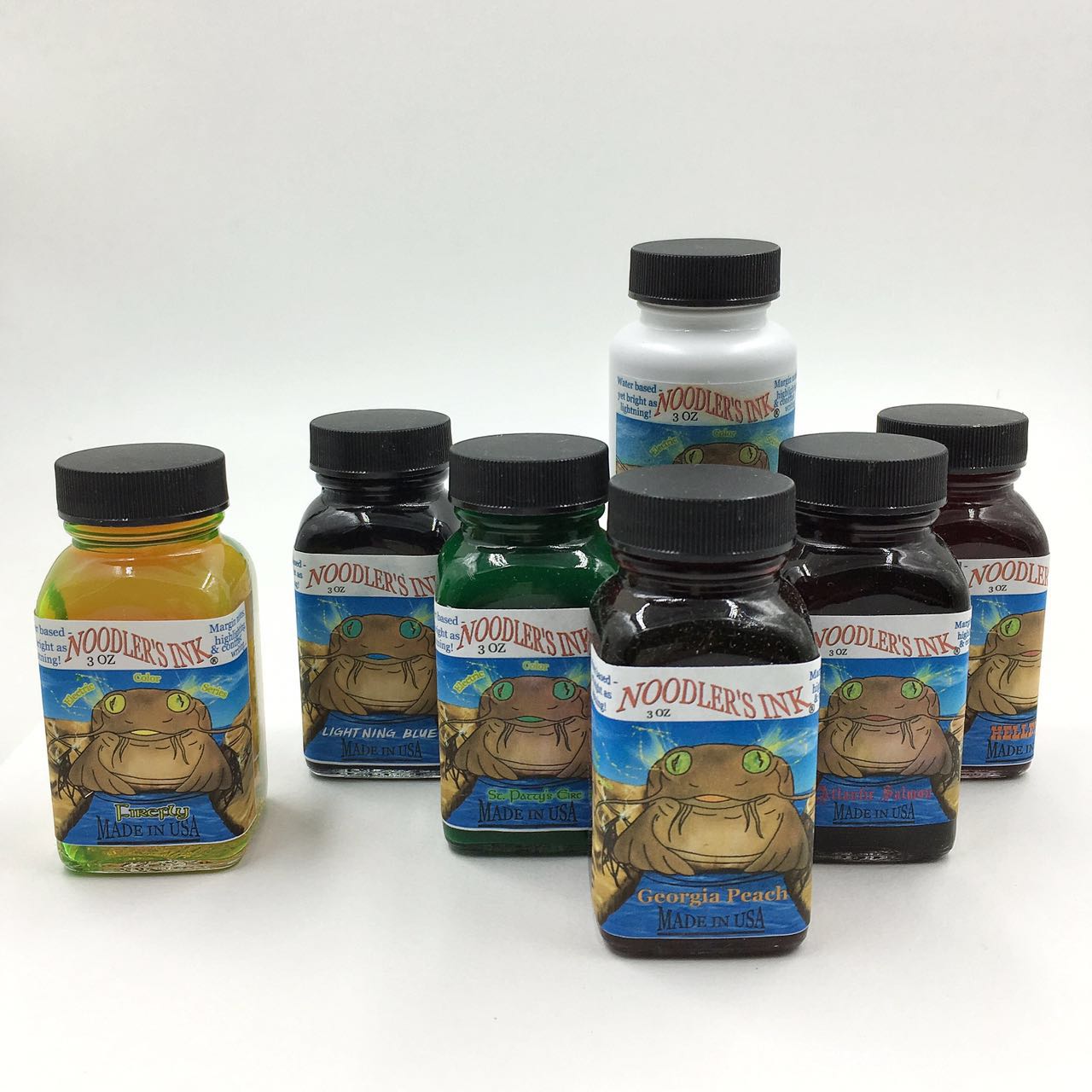 Noodler's Ink鲶鱼墨水荧光墨水萤火虫桃红日出爱尔兰绿亮蓝彩墨