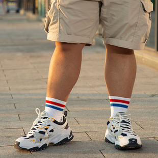 熊熊便利店男士 运动纯棉袜子双杠中筒短袜壮熊胖熊圈吸汗防臭透气