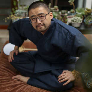 熊熊便利店日本和服甚平男士 壮胖熊作务衣浴衣居家睡衣冬棉衣加厚