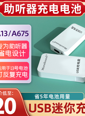 助听器USB充电套装西门子峰力瑞声达奥迪康A13E13P13充电电池专用