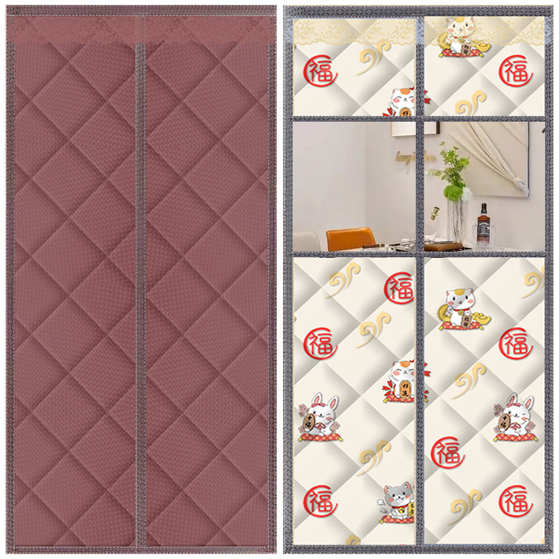 门帘冬季防风保暖棉加厚家用空调保温挡风隔音磁吸免打孔隔断门帘