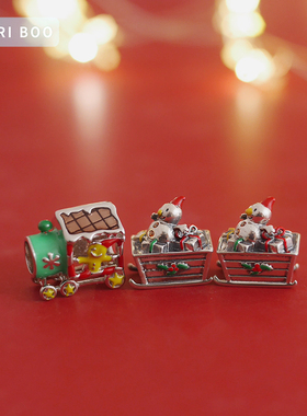 猫哩卟s925可爱圣诞节串珠雪人