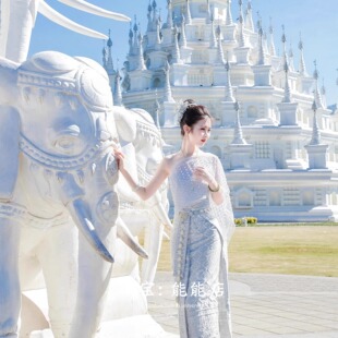 西双版纳夏季傣族民族风抹胸款小娘惹长裙套装泰国旅拍服装裙显白