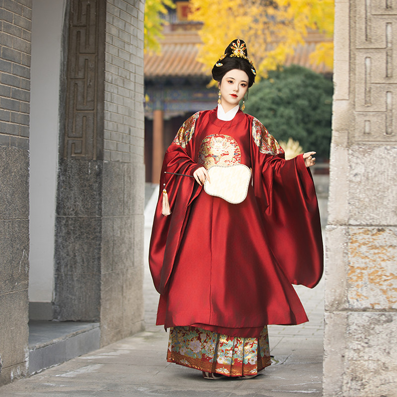 中国风明制女官补服圆领袍汉服女长款宽松大明贵女结婚主持新中式,女装/女士精品,汉服套装,淘宝优惠券,粉丝福利购,淘宝优惠卷