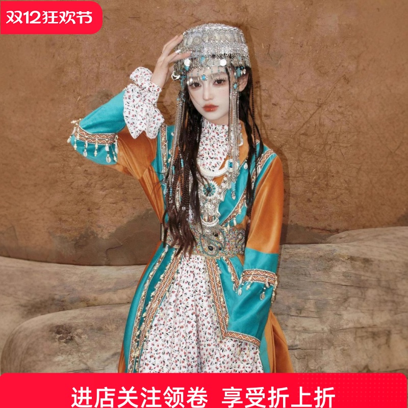 新疆民族特色服装维吾尔族少女公主云南大理丽江古城旅拍服饰