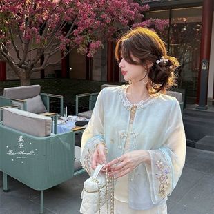 新中式梦云提花刺绣高定国风上衣短外套小个子名媛风少奶奶上衣女