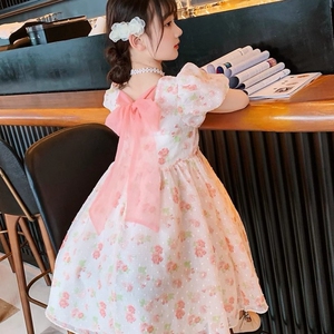 女童夏装连衣裙2024新款韩版洋气儿童夏季裙子女孩中大童公主裙潮