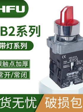 XB2-BW3361C带灯按钮旋转开关自复位自锁BW33B1C常开常闭带灯平钮