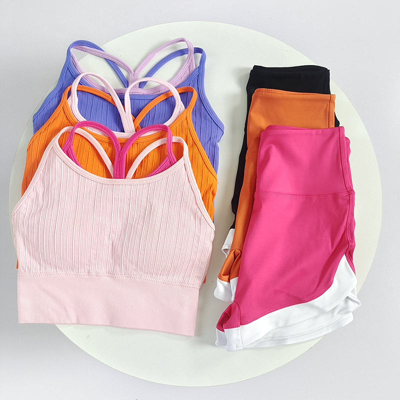 提臀蜜桃短裤防震内衣健身套装