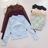 拉链立领运动上衣弹力防风帅气瑜伽服女跑步健身外套修身 显瘦夹克