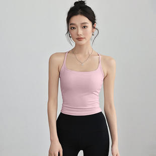 健身背心薄款 美背女一体杯bra防震运动内衣外穿专业训练瑜伽文胸