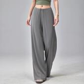 抗菌户外凉感跑步健身裤 瑜伽直筒裤 女垂坠感宽松显瘦阔腿运动长裤