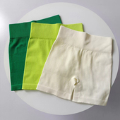 训练透气吸汗高弹紧身瑜伽短裤 高腰提臀健身三分裤 户外跑步安全裤