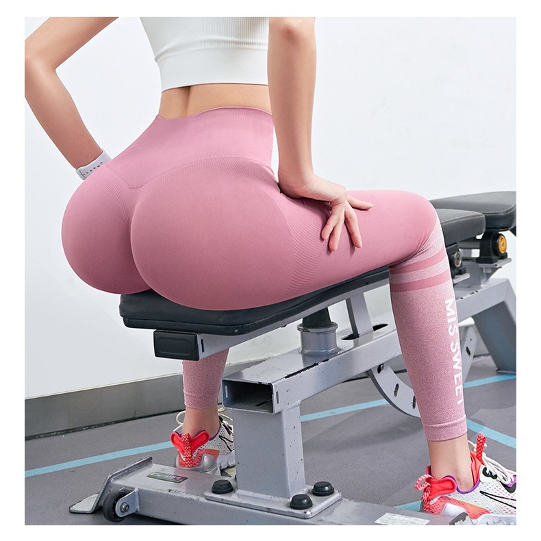 显臀健身裤高腰收腹蜜桃提臀紧身无T线高弹跑步速干运动瑜伽长裤
