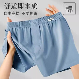 阿罗内裤男士纯棉抗菌四角裤男生大码透气舒适男款平角短裤衩运动