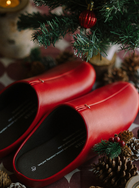 日本进口 room's 家居多色合成皮防水防滑静音拖鞋