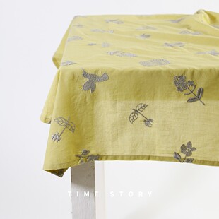 日本进口 Horn Please北欧雪花猫咪清新ins风刺绣系列桌布