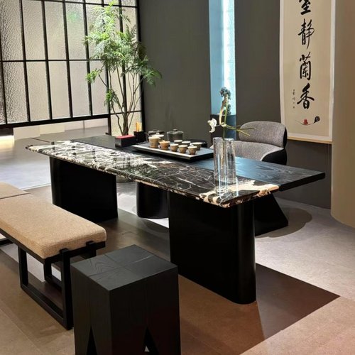 极简禅意茶桌高端新天然轻