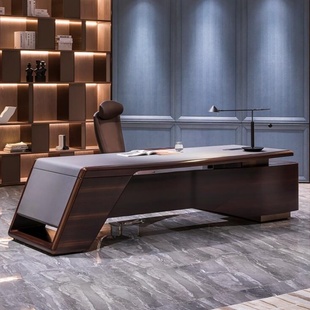 董事长大班台现代老板桌总经理组合办公室实木新中式桌椅简约办公