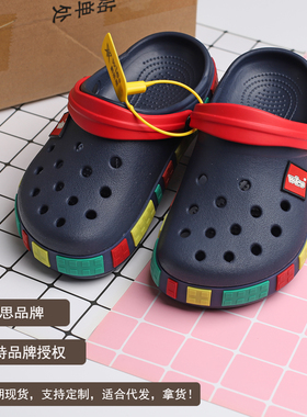 夏季男童洞洞凉鞋防滑软底女宝宝儿童休闲沙滩凉拖鞋大童包头