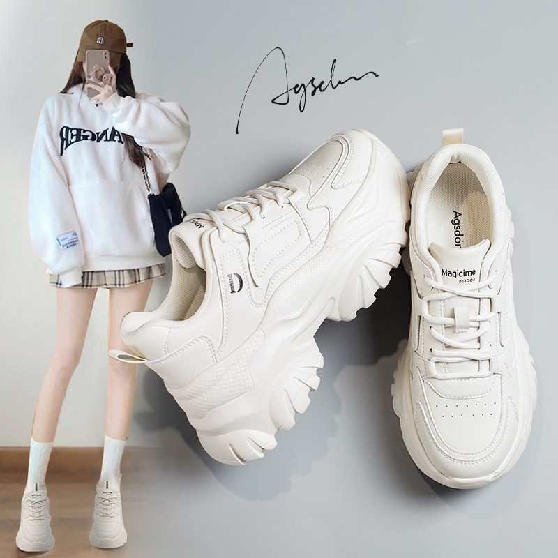 奥古狮登老爹鞋女ins潮2023秋冬新款厚底休闲女鞋小白爆款运动鞋
