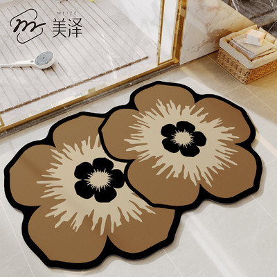 化妆室地垫高端浴室防滑垫卫浴免洗脚垫厕所门口可擦矽藻泥吸水凉