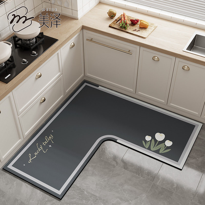 厨房专用地垫防油防滑2025新款免洗可擦脚垫家用地毯硅藻泥吸水垫
