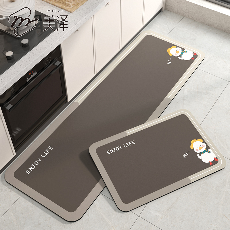 厨房地垫软硅藻吸水吸油脚垫地毯
