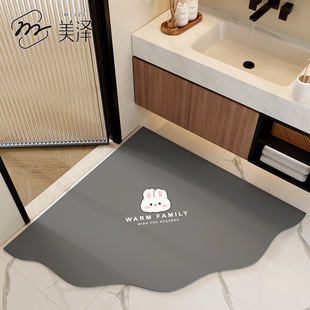 卫生间地垫厕所卫浴防滑垫防水门口防摔家用浴室专用硅藻泥吸水垫
