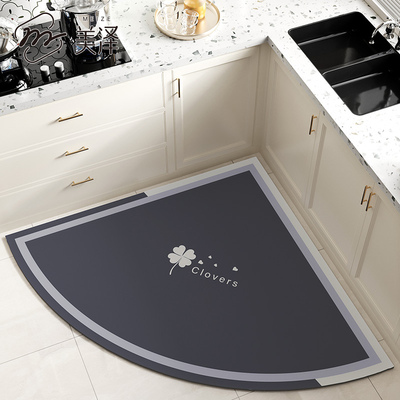 厨房专用地垫2025新款硅藻泥吸水垫防滑防油脚垫拐角可擦免洗地毯