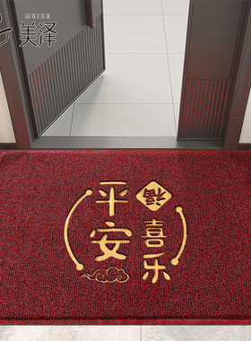 丝圈入户门地垫2025新款耐脏进门大门口脚垫门外防滑红色玄关地毯