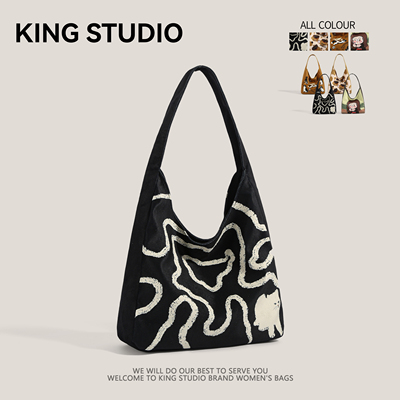 学院风帆布包女大容量单肩腋下包