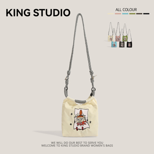 日本ball chain环保购物袋刺绣卡通迷你手提袋手机包女单肩斜挎包