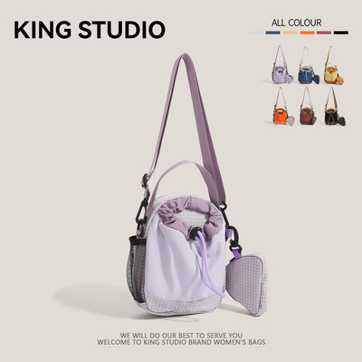 小众设计抽绳水壶包大容量手机包